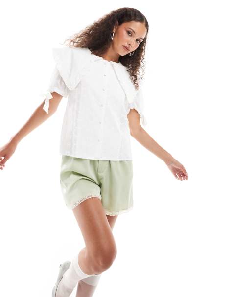 Sister Jane - Hvid bluse med oversized sløjfe - view 1