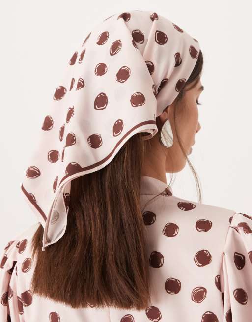Sister Jane Illume exclusive headscarf in pink spot print, 3 of 3