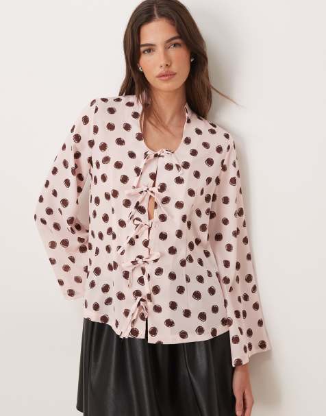Sister Jane Illume polka dot bow blouse in pink - view 1