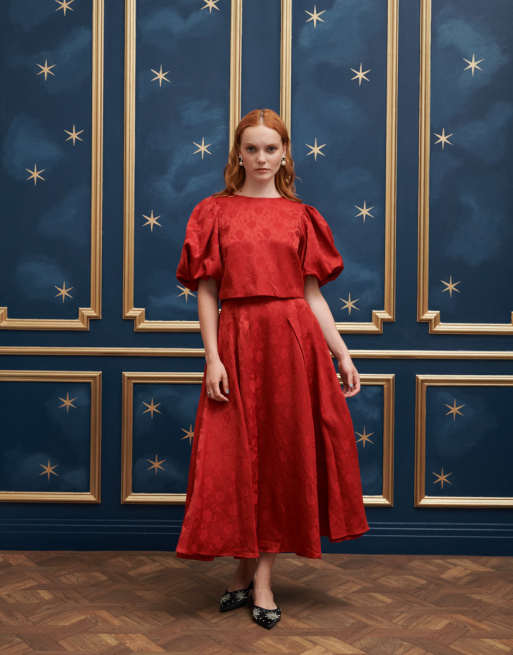 Sister Jane jacquard co-ord in red