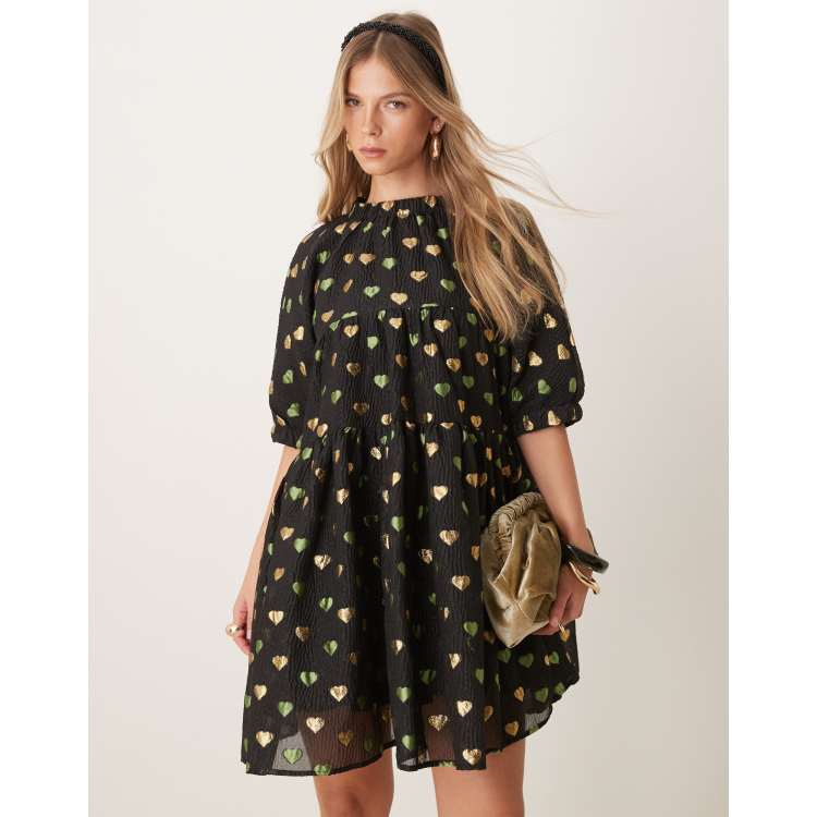 【あはは】sister jane Jacquard Mini Dress Sister Jane bow shoulder jacquard mini dress in tangerine | ASOS