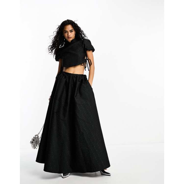 Plain black 2024 maxi skirt