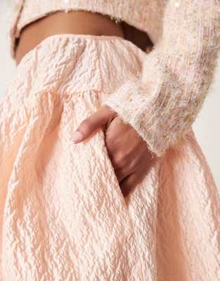Shop Sister Jane Jacquard Midi Skirt In Pink