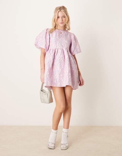 Sister Jane jacquard mini dress in light pink and lilac - view 1