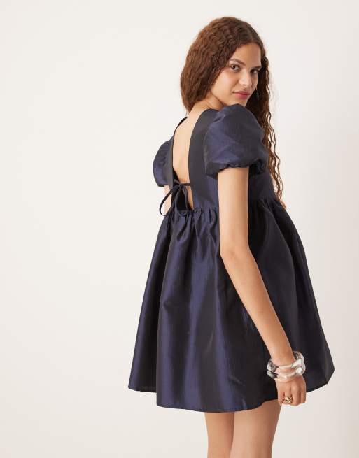 Sister Jane jacquard mini dress in midnight navy | ASOS