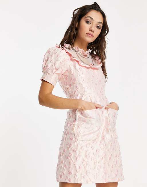 Sister Jane jacquard mini dress in pink | ASOS