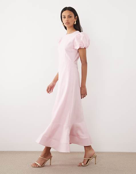asos midi dress pink DESIGN square neck in The True Violet corset midi dress in pink floral combines elegance with a modern twist Prom Dress Asos Premium Midi
