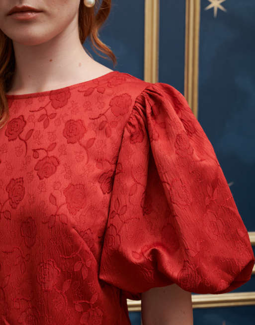 Sister Jane jacquard top co-ord in red | ASOS