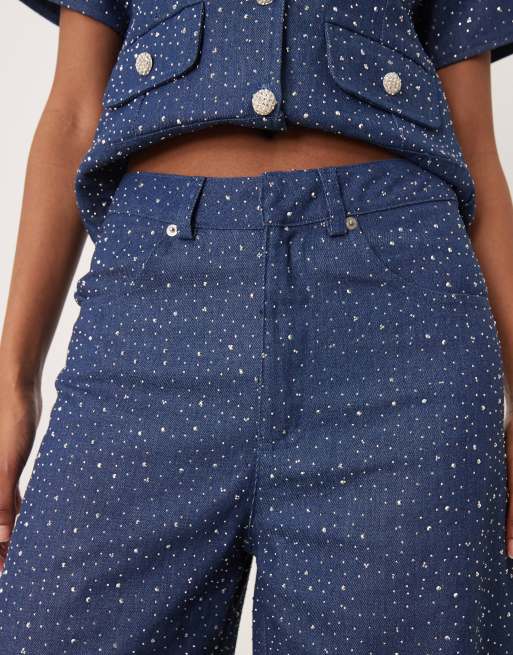 Sister Jane - Jean d'ensemble à strass - Bleu , 5 de 5