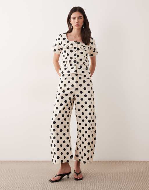 Sister Jane Denim - Coordinato con top a pois con bottoni e jeans bombati, 3 di 3