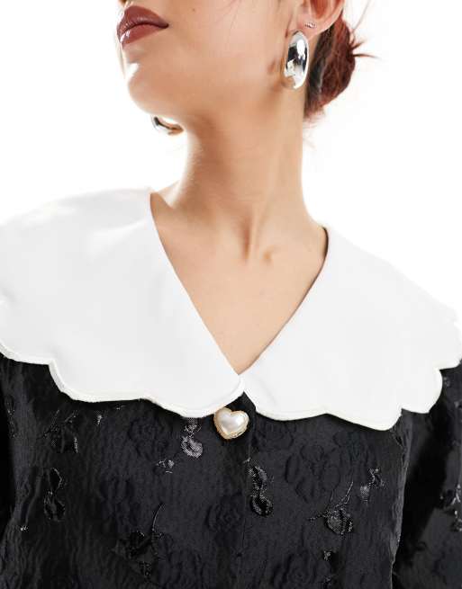 Sister Jane – Julia – Jacquard-Minikleid in Schwarz ASOS