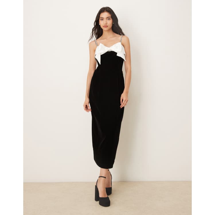velvet draped midi dress Velvet Wrap Front Drape Midi Dress – InTheStyle