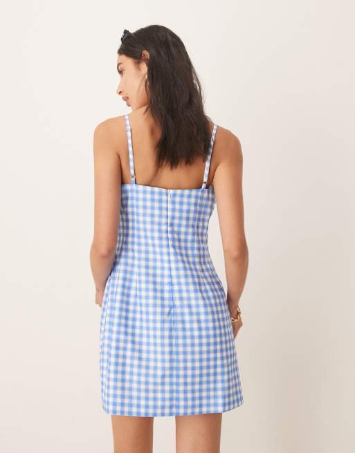 Sister Jane Lavender Gingham mini dress in blue | ASOS