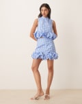 [sister jane] Sister Jane Lavender Gingham mini skirt in blue M Blue Gingham