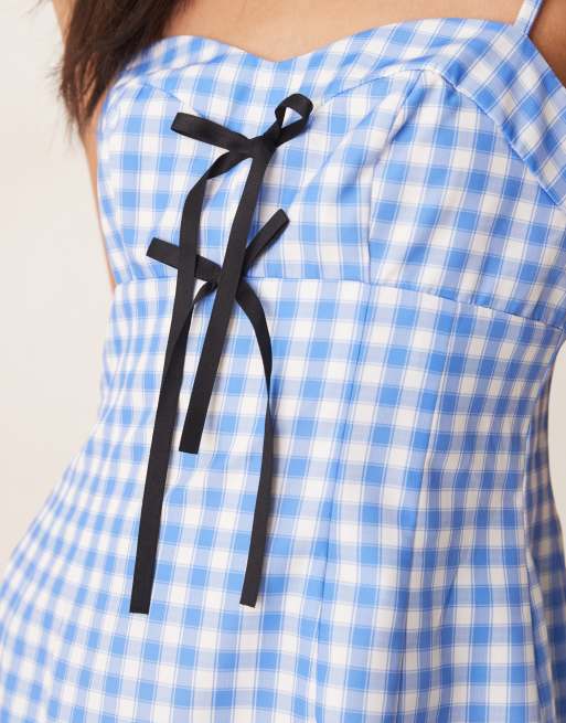 Sister Jane Lavender mini dress in blue gingham