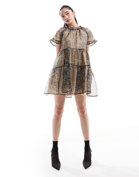 Sister Jane – Leopardmönstrad miniklänning i jacquard - view 1