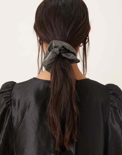 Sister Jane Lola embellished scrunchie in black - view 1