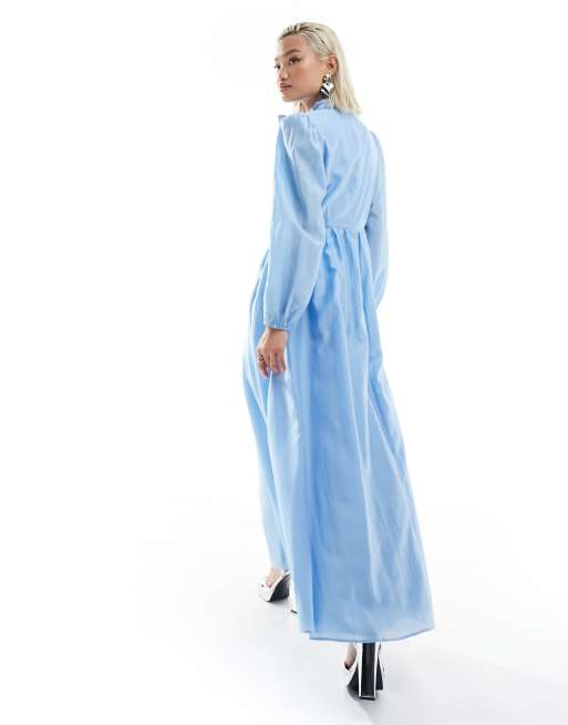 Sister Jane long sleeve bow midaxi dress in baby blue