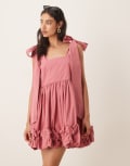 [sister jane] Sister Jane Magnolia ruffle mini dress in pink S Pink