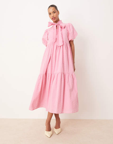 Sister Jane bow midi dress in raspberry pink