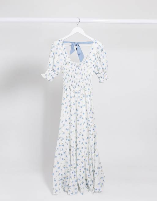 Sister Jane maxi dress with shirred waist and puff sleeves in vintage floral  | ASOS