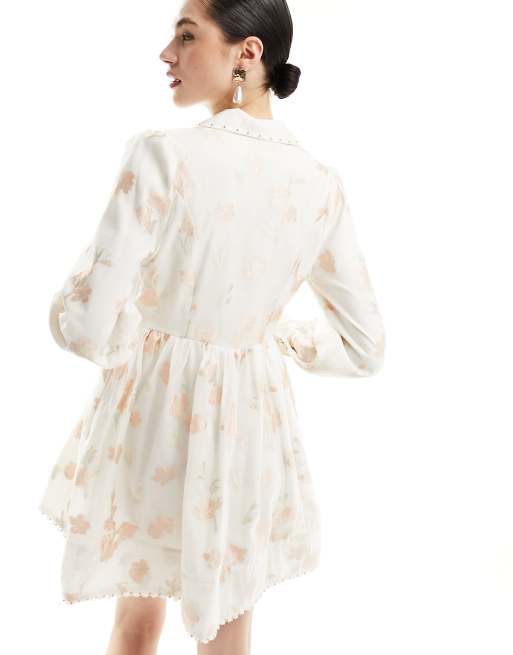 Sister Jane Memoir floral mini dress in ivory floral | ASOS