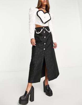 Sister Jane midi skirt with contrast pockets - part of a set