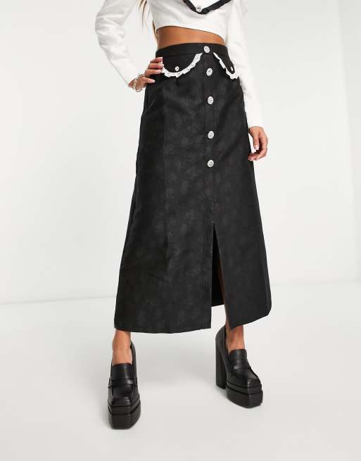 Sister Jane midi skirt with contrast pockets - part of a set