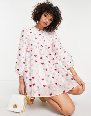 Sister Jane mini dress with heart embroidery