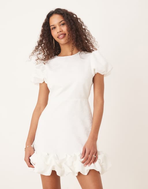 Sister Jane – Minikleid aus Jacquard in Elfenbein mit Ballonsaum, 2 von 4