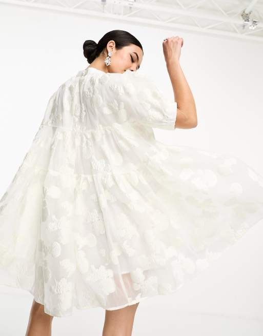 Sister Jane – Minikleid in Elfenbein mit Puffärmeln, 3 von 4