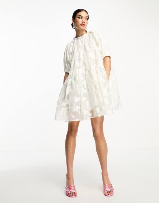 Sister Jane – Minikleid in Elfenbein mit Puffärmeln, 4 von 4
