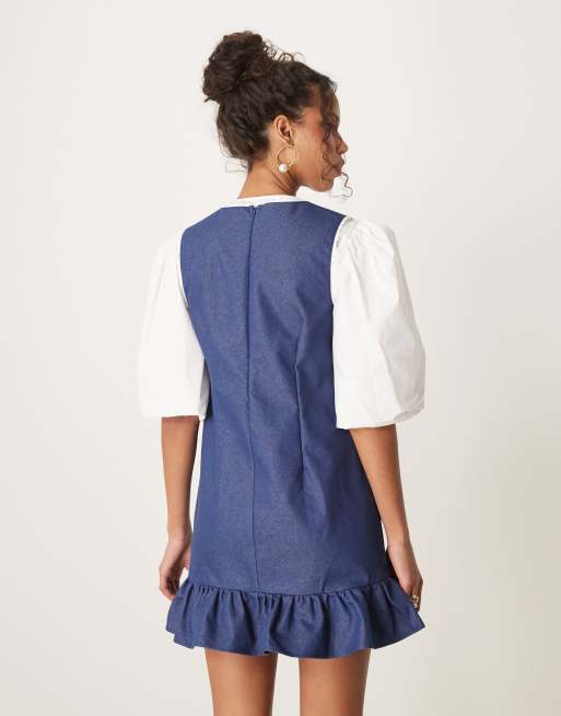 Sister Jane – Minikleid in Jeansblau mit Herzstickerei, 3 von 4