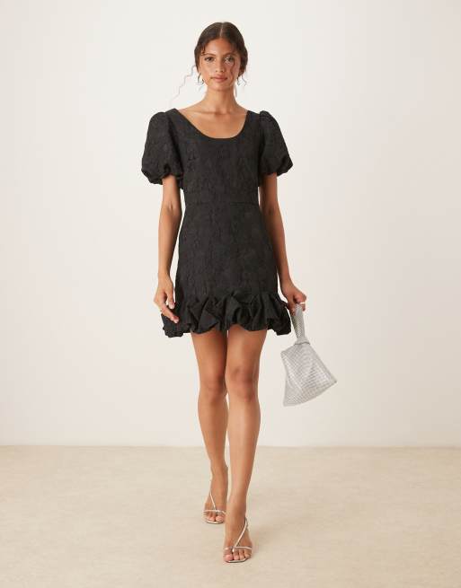 Sister Jane – Minikleid in Schwarz mit Puffärmeln und Ballonsaum, 2 von 4