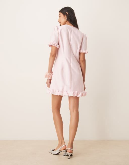 Sister Jane – Minikleid in Zartrosa mit Rüschen, 3 von 4