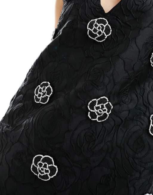 Sister Jane – Mural Rose – Kurzes Schürzenkleid in Schwarz, 2 von 4