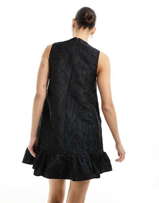 Sister Jane – Mural Rose – Kurzes Schürzenkleid in Schwarz, 4 von 4