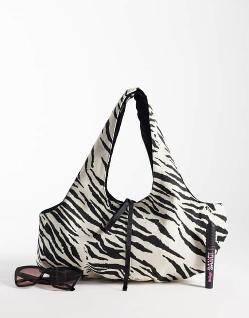 Sister Jane Nuit cotton bow bag co-ord in ivory zebra, 2 of 4