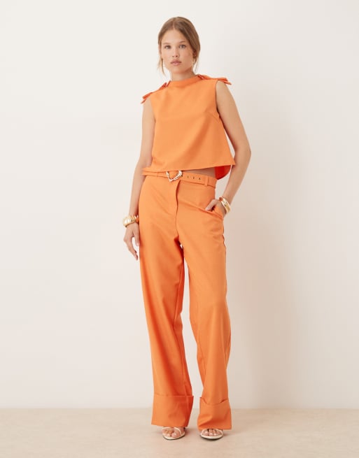 Sister Jane – Orange topp med rosettdetalj, 4 av 4