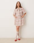 [sister jane] Sister Jane oversized bow mini dress in cherries print-Multi S Cherry Print