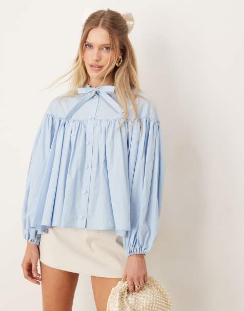 Sister Jane oversized collar blouse in baby blue