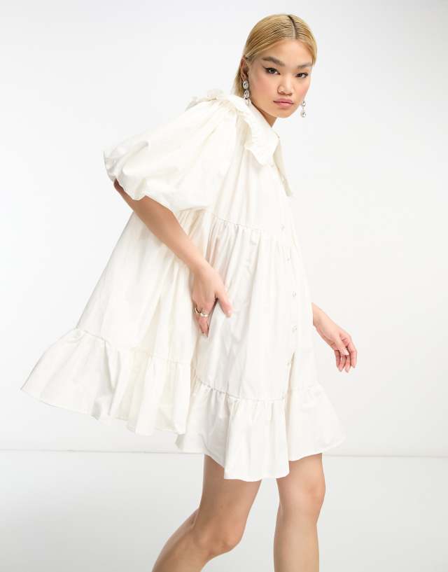 Sister Jane oversized collar mini dress in ivory