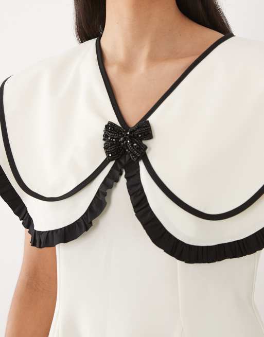 Sister Jane oversized collar puff sleeve mini dress with