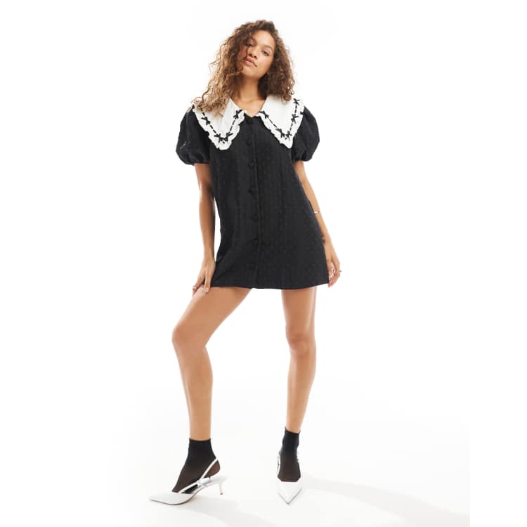 shushu tong black bow mini dress SHUSHU/TONG Double Sling dress30 and playful elegance. Adika black long sleeve Size:US Size 26W
