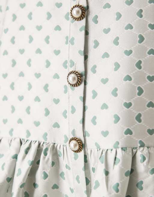 Sister Jane oversized jacquard mini dress in light green | ASOS