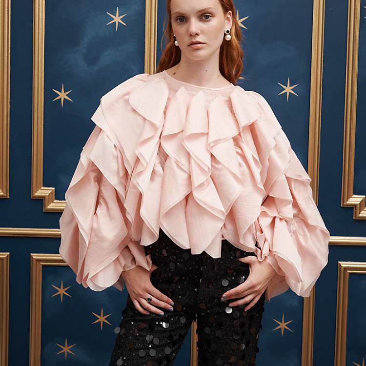Sister Jane oversized ruffle blouse in dusty pink | ASOS Sister Jane oversized ruffle blouse in dusty pink | ASOS