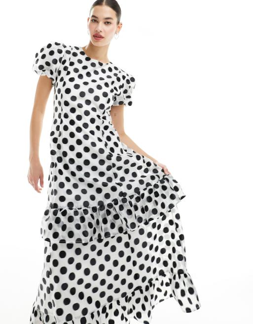Sister Jane Perry polka dot midi dress in black and white | ASOS