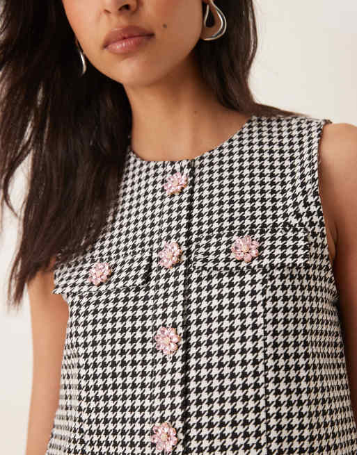 【Sister Jane】Petal Houndstooth 千鳥格子 ミニドレス Petal Houndstooth Mini Dress – Sister Jane