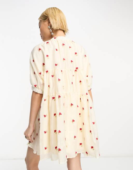 Sister Jane prairie rose tiered mini dress in cream | ASOS 