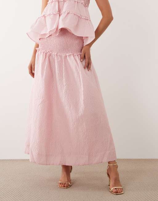 Sister Jane - Prim - Jupe longue d'ensemble en organza à taille froncée - Rose clair, 2 de 5
